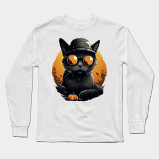 halloween cat Long Sleeve T-Shirt